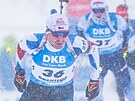 Adam Václavík na trati stíhacího závodu v Oberhofu