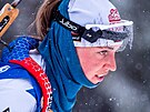 Eva Puskaríková na trati stíhacího závodu v Oberhofu