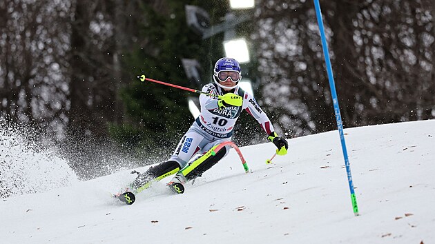 Martina Dubovská během prvního kola slalomu v Záhřebu.