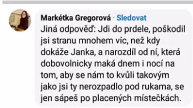 Ukzka z diskuze mezi Pirty, do n se vloila europoslankyn Markta Gregorov.