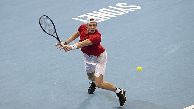 Denis Shapovalov z Kanady v zápase na ATP Cupu