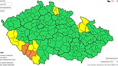 Povod�ová výstraha �HMÚ vydaná 3. ledna 2022.