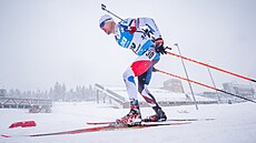 Michal Krmá na trati stíhacího závodu v Oberhofu
