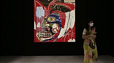 Obraz Jeana-Michela Basquiata s názvem In this Case v předvečer své dražby v...