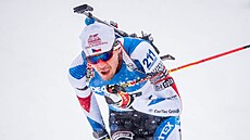 Adam Václavík na trati sprintu v Oberhofu.