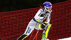 Martina Dubovská po výpadku v prvním kole b�hem slalomu v Záh�ebu.