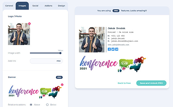Tvorba podpisu ve službě Mysignature.io
