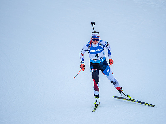 Jessica Jislová na trati sprintu v Ruhpoldingu