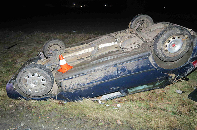 idi vjel na krajnici, kde dostal smyk. Auto pak sjelo do píkopu a pevrátilo...