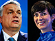 Zleva: Viktor Orbán, Markéta Pekarová Adamová