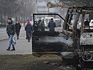 Následky násilných protest v kazachstánském Almaty (11. ledna 2022)