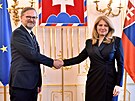 Premiér Petr Fiala (ODS) se v Bratislav setkal se slovenskou prezidentkou...