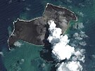 Satelitní snímek ukazující pohled na sopku Hunga Tonga z 6. ledna 2022.