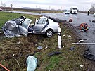 Pi sráce dvou aut na kiovatce u Hodonína utrpla jedna z idiek váné...