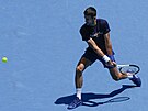 Srb Novak Djokovič během tréninku před Australian Open
