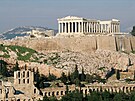 Akropolis v eckém hlavním mst Athény (13. ledna 2022)