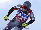Aleksander Aamodt Kilde v cíli superobího slalomu ve Wengenu.