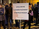 Zemdlci protestují u Úadu vlády. (11. ledna 2022)