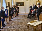 Prezident Milo Zeman (druhý zprava) jmenoval 18. ledna 2022 v Lánech na...