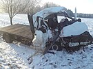 Frekventovanou silnici I/35 zasypaly u Janova na Svitavsku propan-butanov...