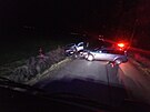 Pi dopravn nehod u Kosiek se zranili oba idii. (14. 1. 2022).