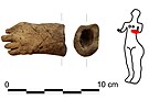 Nalezen st neolitick plastiky z Jina. Vpravo je vyznaena mon pvodn...