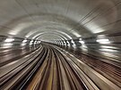 K nejnovjím úsekm trasy C patí dvoukolejný tunel mezi stanicemi Ládví a...