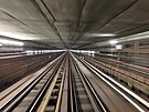 Dvoukolejný úsek trasy metra C na Nuselském most