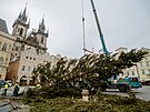 Ze Staromstského námstí zmizel vánoní strom. (10. ledna 2022)