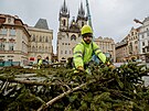 Ze Staromstského námstí zmizel vánoní strom. (10. ledna 2022)