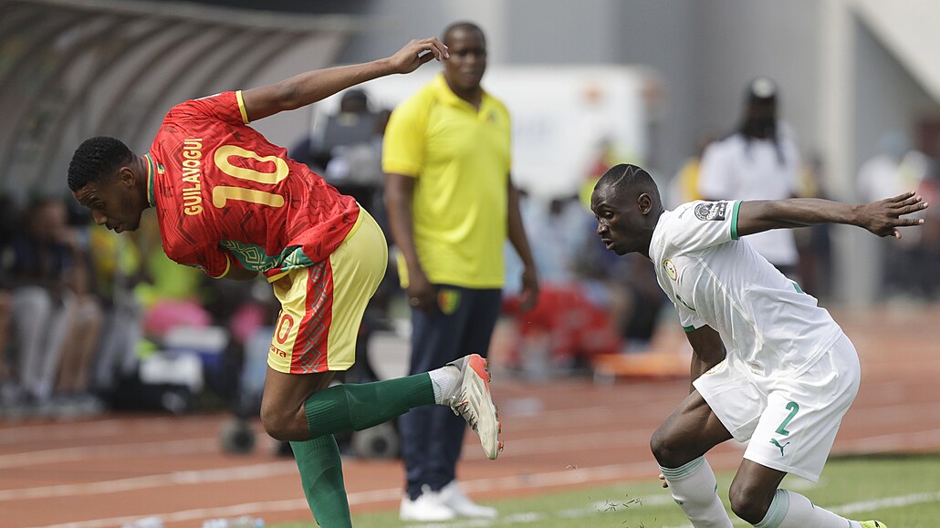 Morgan Guilavogui (vlevo) z Guiney a Saliou Ciss ze Senegalu v utkání Afrického...