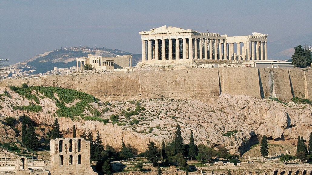 Akropolis v řeckém hlavním městě Athény (13. ledna 2022)