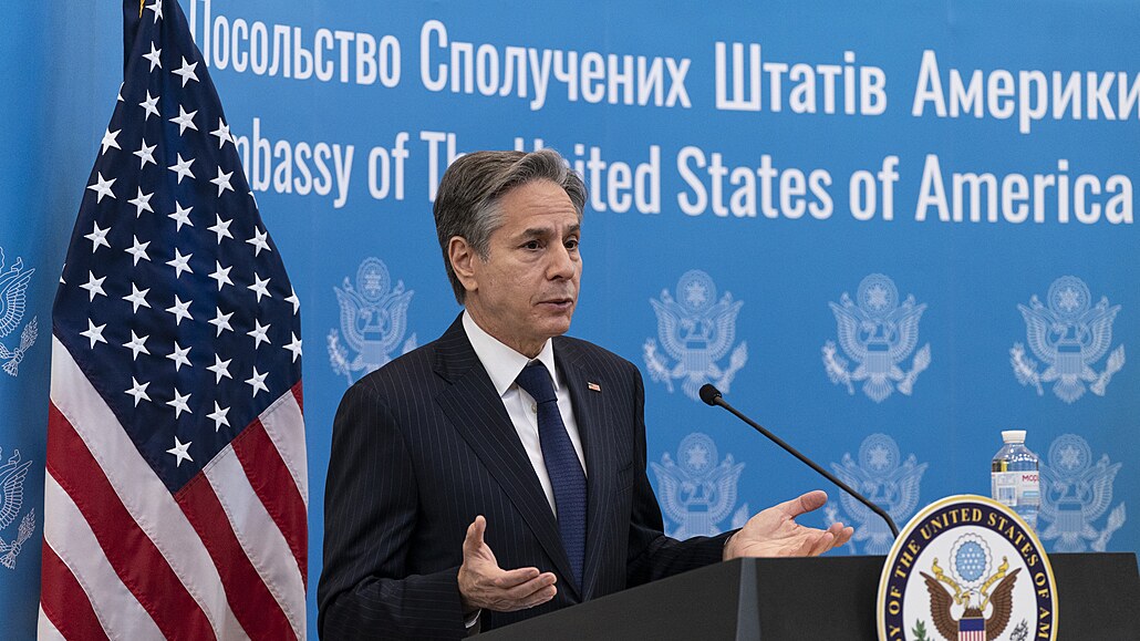 Americký ministr zahranií Antony Blinken na návtv Kyjeva (19. ledna 2022)