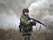 Cvičení ruských ozbrojených složek v Rostovské oblasti nedaleko východních...