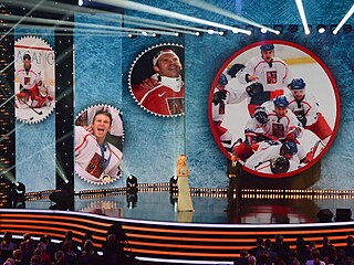 Připomínka hokejového Nagana na oslavě sta let českého sportu ve Fóru Karlín