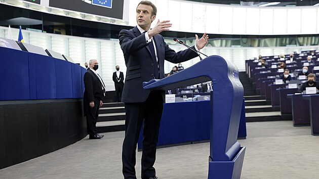 Francouzsk prezident Emmanuel Macron (19. ledna 2022)