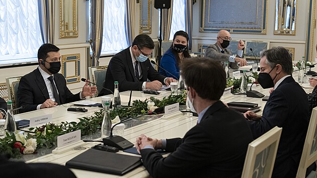 Americk ministr zahrani Antony Blinken na nvtv Kyjeva (19. ledna 2022)