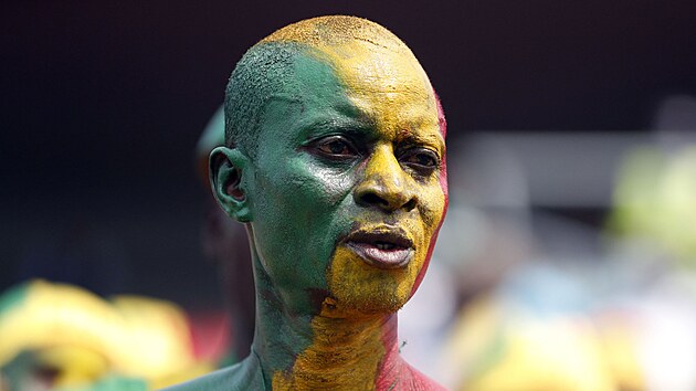 Malijský fanoušek během zápasu fotbalového mistrovství Afriky