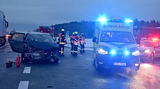 Dopravní nehoda na silnici I/6 u odboky na lutice. (10. ledna 2022)