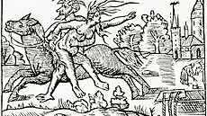 Satan unáší čarodějnici, linoryt z díla Historia de gentibus septentrionalibus,...