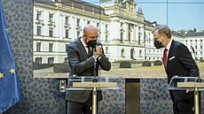 Předseda vlády Petr Fiala (ODS) přijal předsedu Evropské rady Charlese Michela....