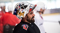 Tomá� Rolinek si vyp�j�il branká�skou masku od Pavla Kantora.