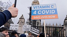 Protest proti okování ve Velké Británii. (13. prosince 2021)