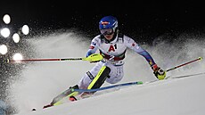 Američanka Mikaela Shiffrinová v prvním kole slalomu ve Schladmingu.