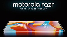 Designový koncept smartphonu Motorola s flexibilním displejem okolo celého tla...