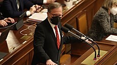Premiér Petr Fiala na schůzi Poslanecké sněmovny (13. ledna 2021)