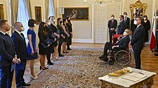 Prezident Milo� Zeman (druhý zprava) jmenoval 18. ledna 2022 v Lánech na...