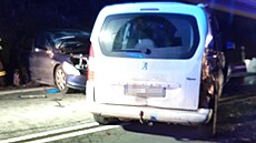 Nehoda u Příbrami, při které se zranilo sedm lidí. (12. ledna 2022)