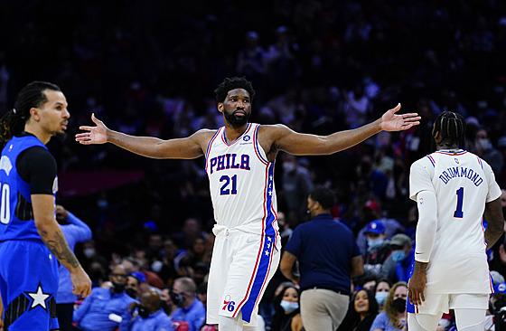 Joel Embiid z Philadelphie v utkání proti Orlandu exceloval.