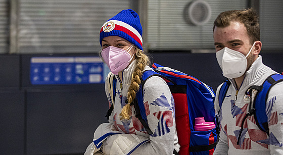 Biatlonistka Markéta Davidová.ped odletem na olympijské hry v Pekingu.